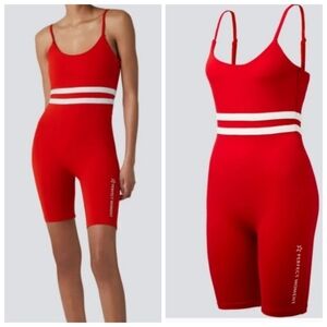 New Perfect Moment Seamless Stripe Red Fitness Suit NWT Medium